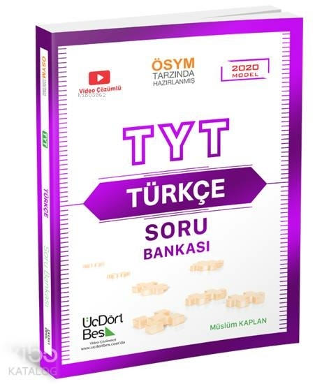 Üç Dört Beş Yayınları TYT Türkçe Soru Bankası Müslüm Kaplan
