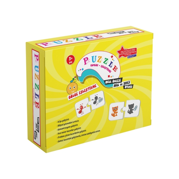 Puzzle Gölge Eşleştirme Okul Öncesi Akıl ve Zeka Oyunu 3 Yaş - 96 Parça