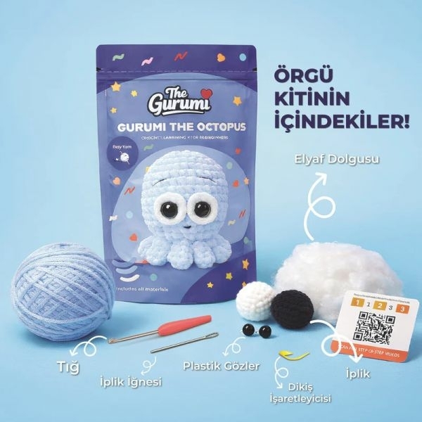 The Gurumi Ahtapot Örgü Öğrenme Kiti (Tg001) 