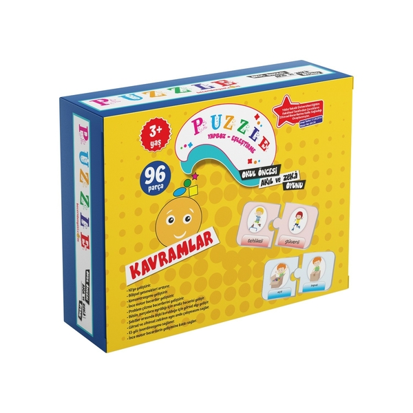 Puzzle Kavramlar Okul Öncesi Akıl ve Zeka Oyunu 3 Yaş - 96 Parça