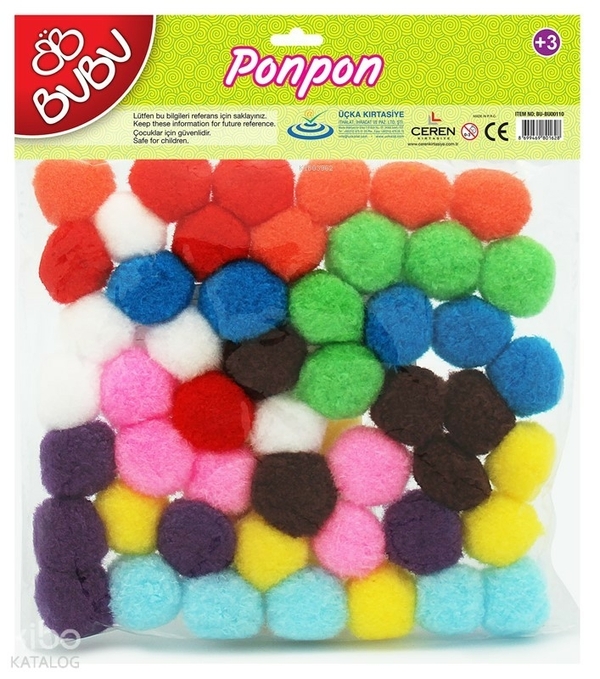 Bu-Bu Ponpon 3 Cm 50Li Renkli