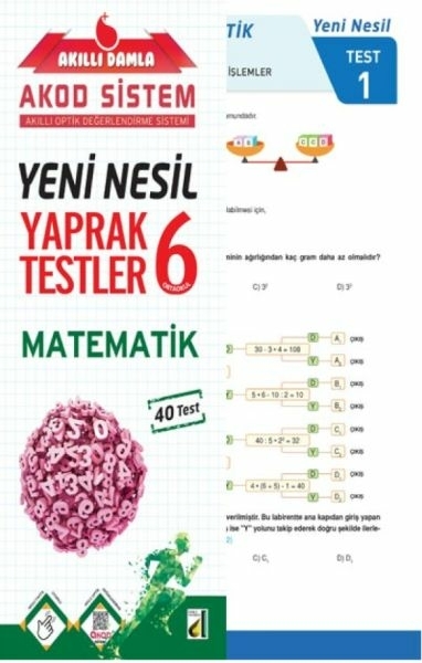 Akıllı Damla Matematik Yeni Nesil Yaprak Testler-6. Sınıf Komisyon