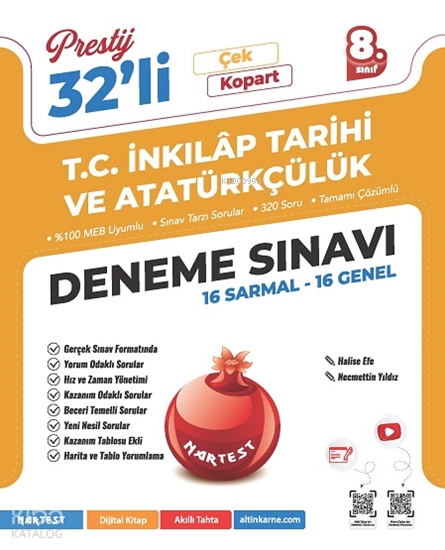 Nartest 8. Sınıf Prestij T.c. İnkılap Tarihi Ve Atatürkçülük 32'Li Deneme Sınavı