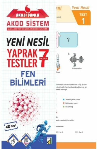 Akıllı Damla Fen Bilimleri Yeni Nesil Yaprak Testler-7. Sınıf Komisyon