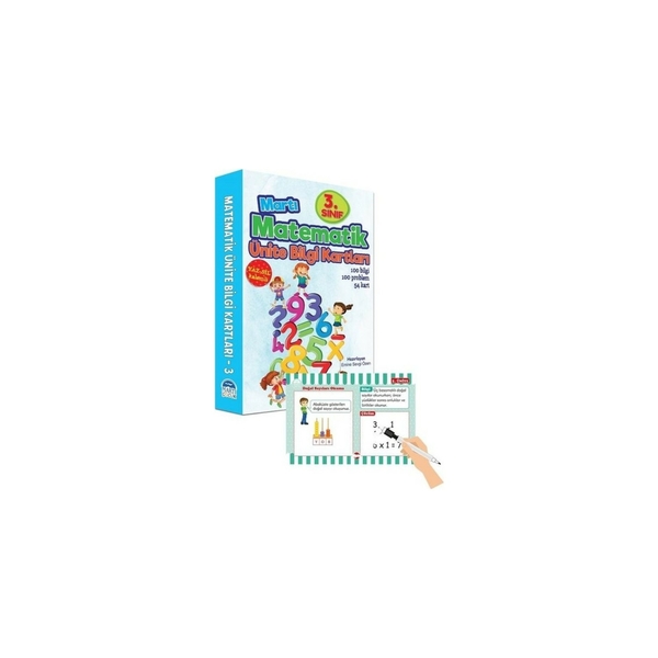 3. Sınıf Matematik Ünite Bilgi Kartları - Yaz Sil Kalemli Emine Sevgi Özen