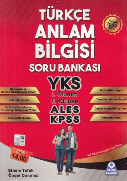 Örnek Akademi Türkçe Anlam Bilgisi Soru Bankası (Yeni) Ethem Tefek,Önder Dönmez