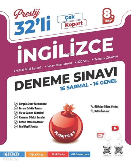 Nartest 8. Sınıf Prestij İngilizce 32'Li Deneme Sınavı