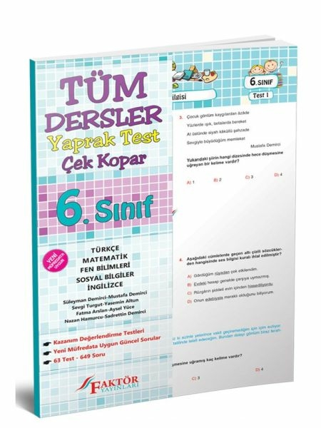 Faktör 6. Sınıf Tüm Dersler Yaprak Test (Yeni) Kolektif