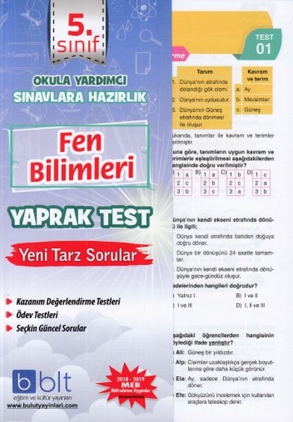 Bulut 5. Sınıf Fen Bilimleri Yaprak Test (Yeni) Kolektif