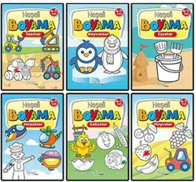Neşeli Boyama 6 Kitap Set 4-5 Yaş Kolektif