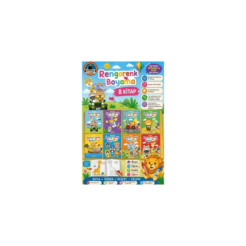 Rengarenk Boyama (8 Kitap) Kolektif