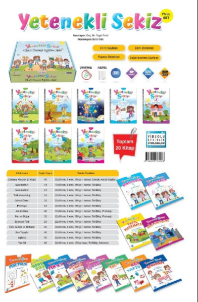 Yetenekli Sekiz 4+ Yaş Full Set (20 Kitap);Okul Öncesi Eğitim Seti