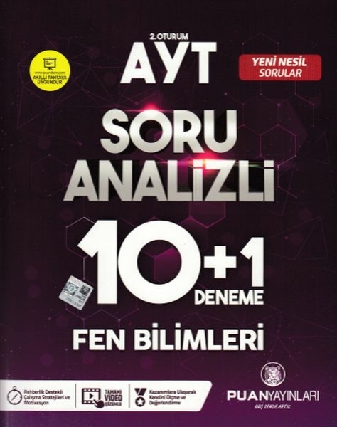 Puan Ayt 2. Oturum Soru Analizli 10+1 Deneme Fen Bilimleri (Yeni) Kolektif