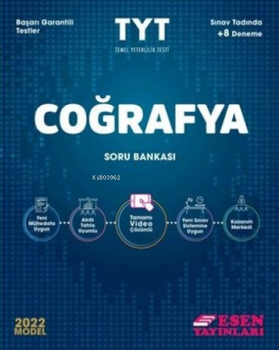 Esen TYT Coğrafya Soru Bankası 2022 Kadir Üçpınar, Cüneyt Kösten