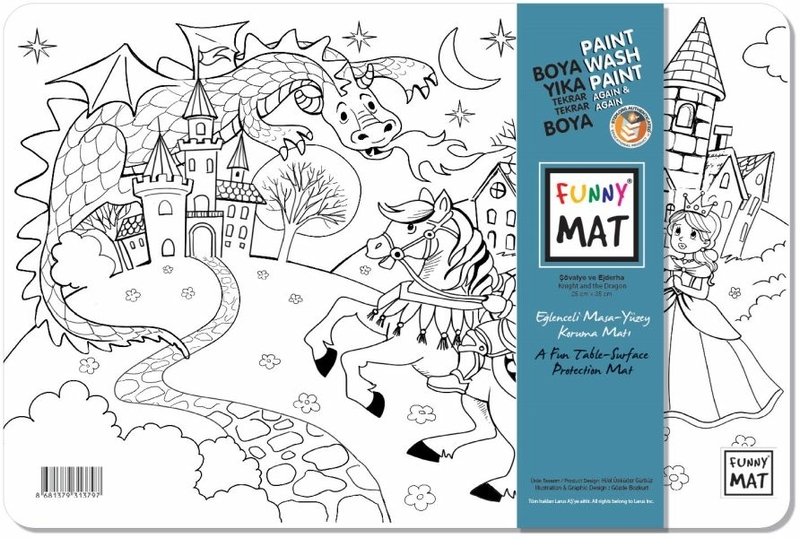 Funny Mat Şövalye Ve Ejderha / Knight And The Dragon 25 X 35 Cm