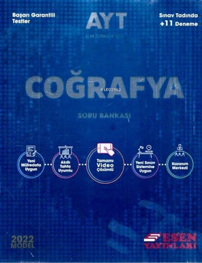 Esen AYT Coğrafya Soru Bankası 2022 Cüneyt Kösten, Kadir Üçpınar