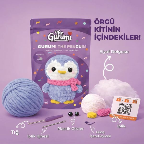 The Gurumi Penguen Örgü Öğrenme Kiti (Tg006) 