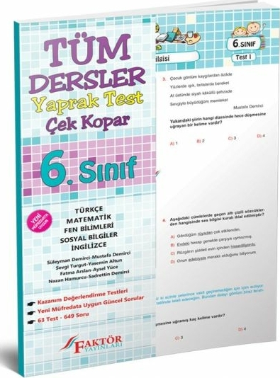 Faktör 6. Sınıf Tüm Dersler Yaprak Test (Yeni) Kolektif