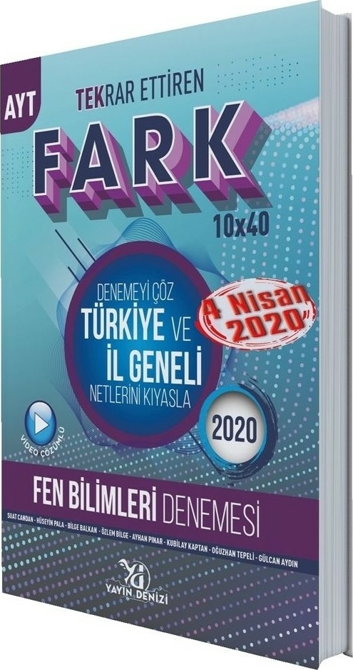 Yayın Denizi Yayınları AYT Fen Bilimleri Fark Tekrar Ettiren 10 x 40 Denemesi 2020 Özel Yayın Denizi