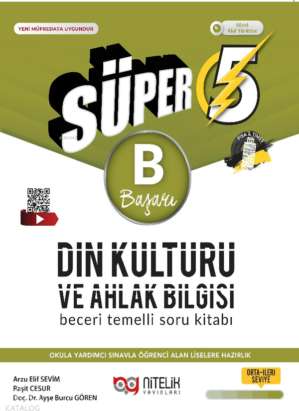 Nitelik 5.Sınıf Süper Din Kültürü Ve Ahlak Bilgisi (B) Beceri Temelli Soru Kitabı