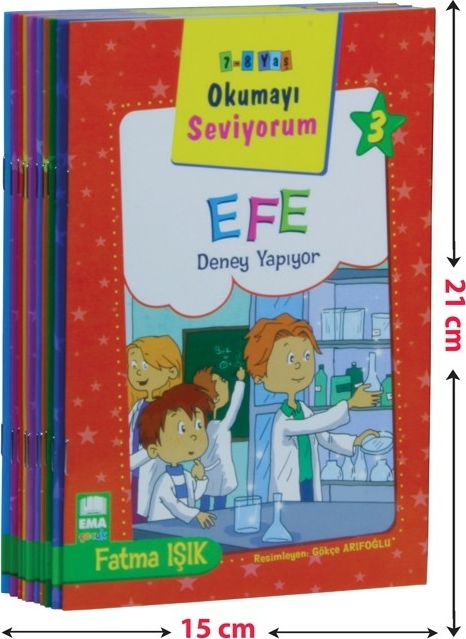 Okumayı Seviyorum Seti (10 Kitap Takım - Küçük Boy); 1. ve 2. Sınıflar İçin Eğik Yazılı Fatma Işık