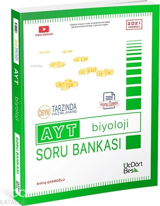 Üç Dört Beş 2022 Model AYT Biyoloji Soru Bankası Erdinç Çakıroğlu