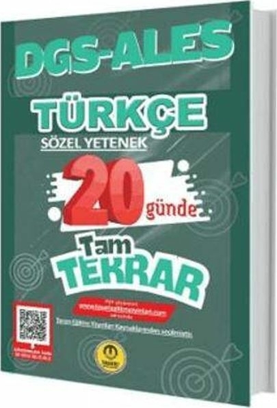 Dgs Ales Türkçe 20 Günde Tam Tekrar Soru Bankası Tasarı Eğitim Yayınları