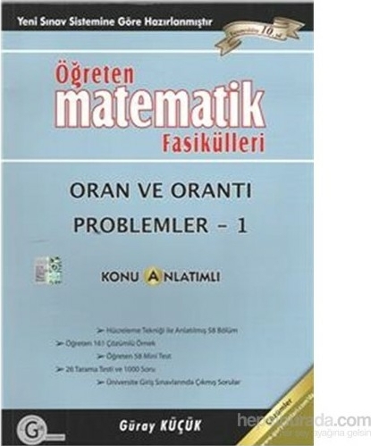 Gür Yayınları Öğreten Matematik Fasikülleri Oran ve Orantı Problemler 1 Gür