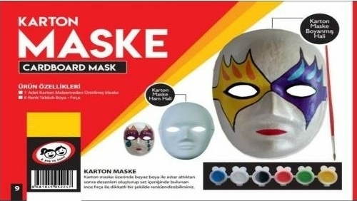 Kumtoys Maske Boyama Seti (Karton) (6 Renk Akrilik Boya) (3+)