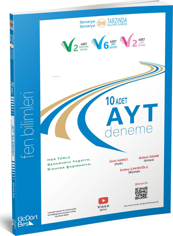 Üç Dört Beş 2021 AYT 10 lu Fen Bilimleri Denemesi Ümit Akıncı- Erdinç Çakıroğlu-B.Mustafa Aktaş