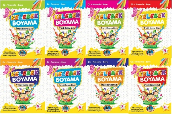 Kelebek Boyama Kitapları - Örnekli Boyama (8 Kitap) Komisyon