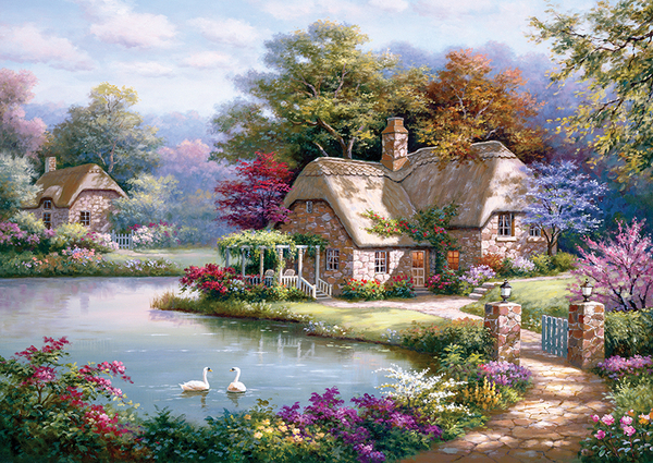 Kuğular ve Kır Evi (Puzzle 1500) 4529