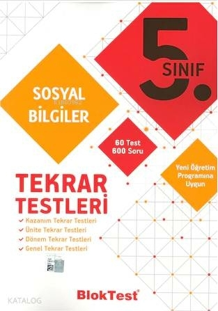 BlokTest Yayınları 5. Sınıf Sosyal Bilgiler Tekrar Testleri BlokTest