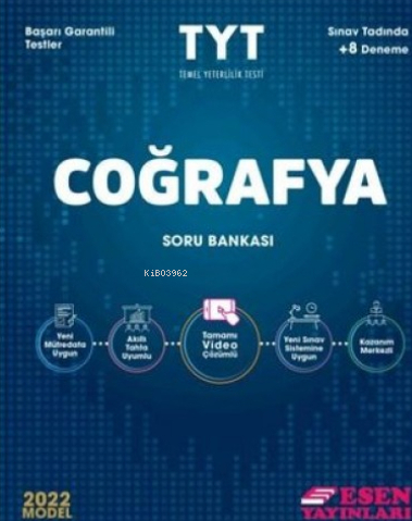 Esen TYT Coğrafya Soru Bankası 2022 Kadir Üçpınar, Cüneyt Kösten