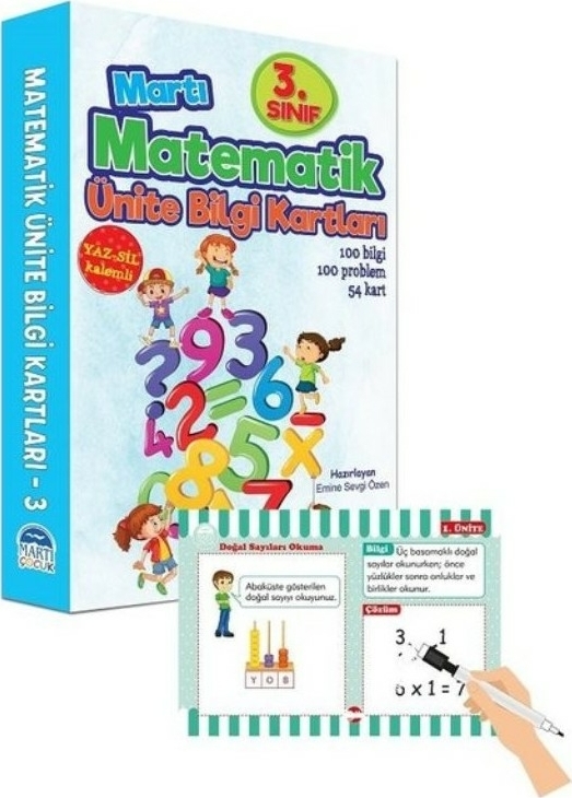 3. Sınıf Matematik Ünite Bilgi Kartları - Yaz Sil Kalemli Emine Sevgi Özen