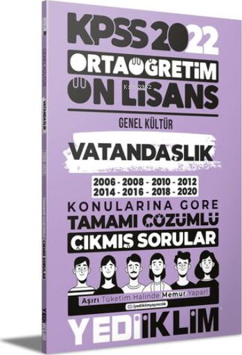 2022 KPSS Ortaöğretim Ön Lisans Genel Kültür Vatandaşlık Konularına Göre Tamamı Çözümlü Çıkmış Sorular