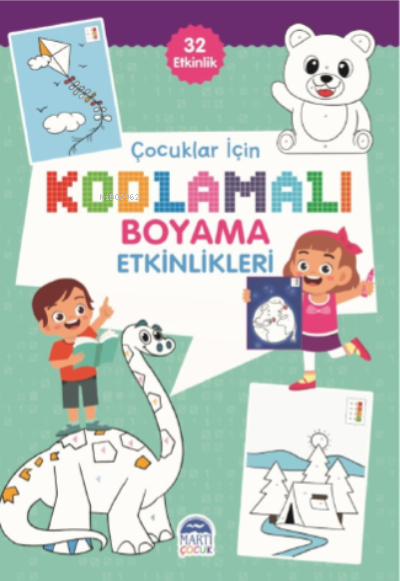 Çocuklar İçin Kodlamalı Boyama Etkinlikleri - Yeşil - 32 Etkinlik Komisyon