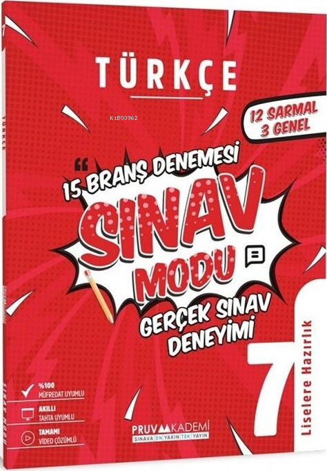 Pruva Akademi 7. Sınıf Türkçe Sınav Modu 15 Deneme