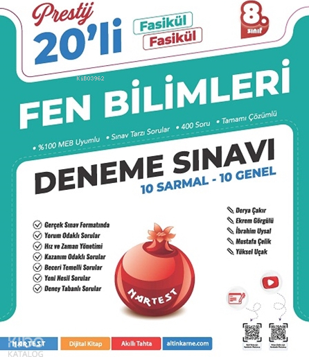 Nartest 8. Sınıf Prestij Fen Bilimleri 20'Li Deneme Sınavı