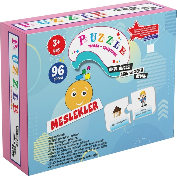 Puzzle Meslekler Okul Öncesi Akıl ve Zeka Oyunu 3 Yaş - 96 Parça