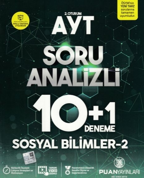 Puan Ayt 2. Oturum Soru Analizli 10+1 Deneme Sosyal Bilimler-2 Kolektif
