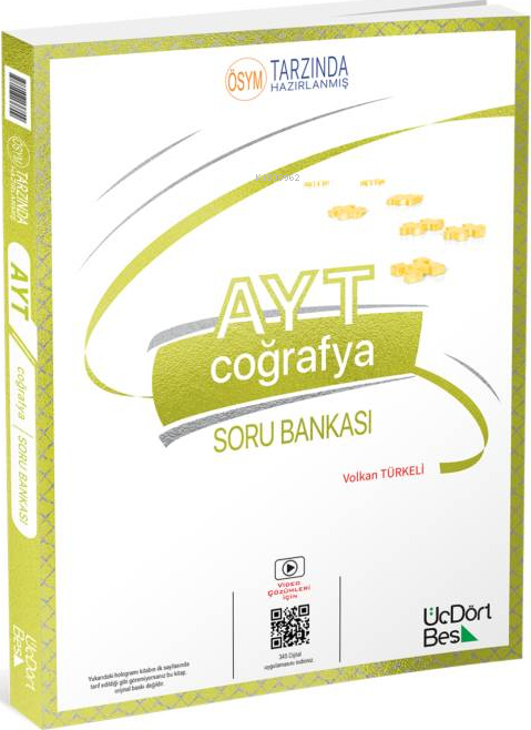 Üç Dört Beş 2022 AYT Coğrafya Soru Bankası Volkan Türkeli