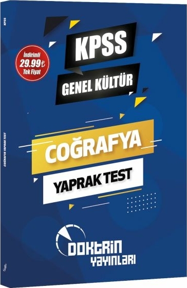 Doktrin Yayınları 2023 KPSS Genel Kültür Coğrafya Yaprak Test Komisyon