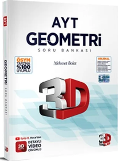 3D Yayınları  AYT Geometri Tamamı Video Çözümlü Soru Bankası Mehmet Bolat